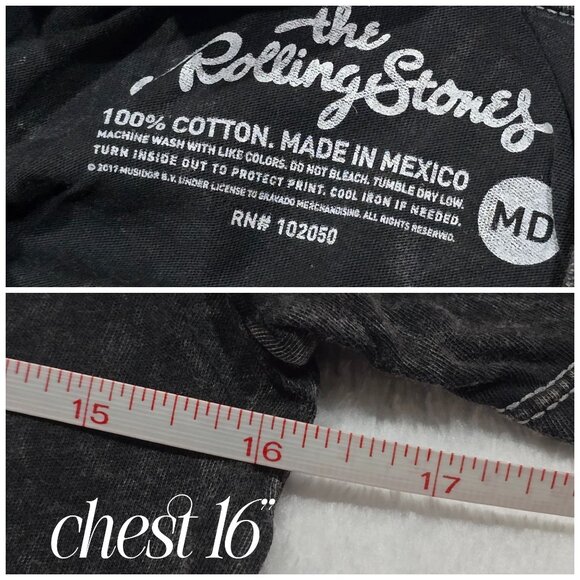 Rolling Stones ✦ Skull Tongue Acid Wash T-Shirt ✦ Black Red Yellow Graphic M - Picture 5 of 5